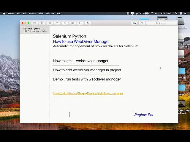 فیلم آموزشی: Selenium Python نحوه استفاده از WebDriver Manager با زیرنویس فارسی