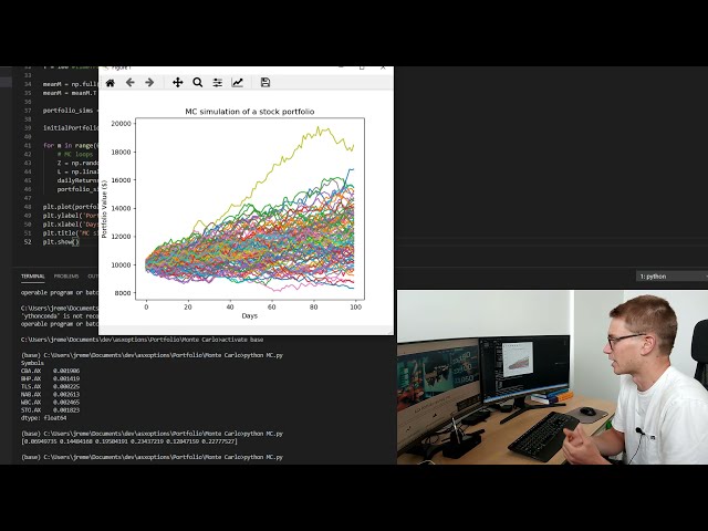 فیلم آموزشی: شبیه سازی مونت کارلو پورتفولیوی سهام با پایتون با زیرنویس فارسی