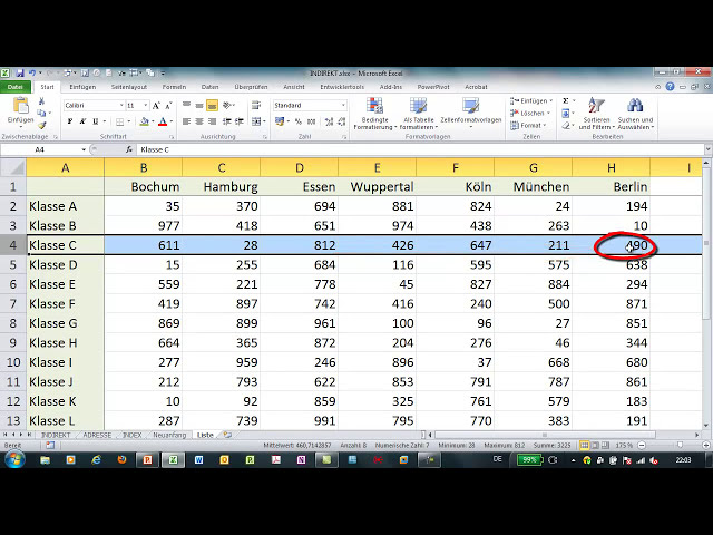 فیلم آموزشی: Excel - ADRESSE und INDIREKT - A1- und Z1S1-Lesart verstehen