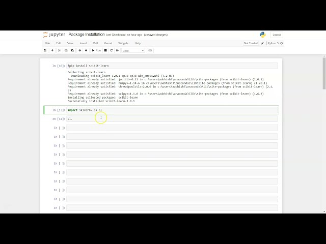 فیلم آموزشی: نحوه نصب scikit Learn در نوت بوک Python Anaconda Jupyter با زیرنویس فارسی
