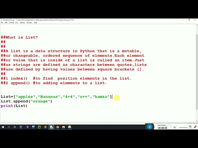 فیلم آموزشی: چگونه از index(),append() در زبان پایتون استفاده کنیم؟ |زندگی برنامه نویسی با زیرنویس فارسی