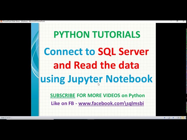 فیلم آموزشی: آموزش نوت بوک jupyter | اتصال به نوت بوک SQL jupyter | پایتون داده های سرور sql را می خواند