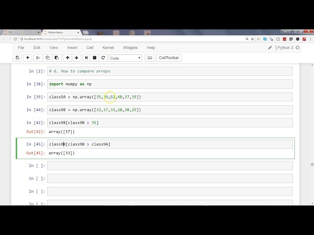 فیلم آموزشی: آموزش Python Numpy Array | نحوه مقایسه آرایه های Numpy در پایتون با زیرنویس فارسی