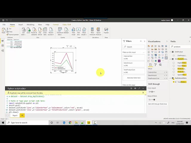 فیلم آموزشی: یک نمودار خطی Python Visual Power BI ایجاد کنید با زیرنویس فارسی