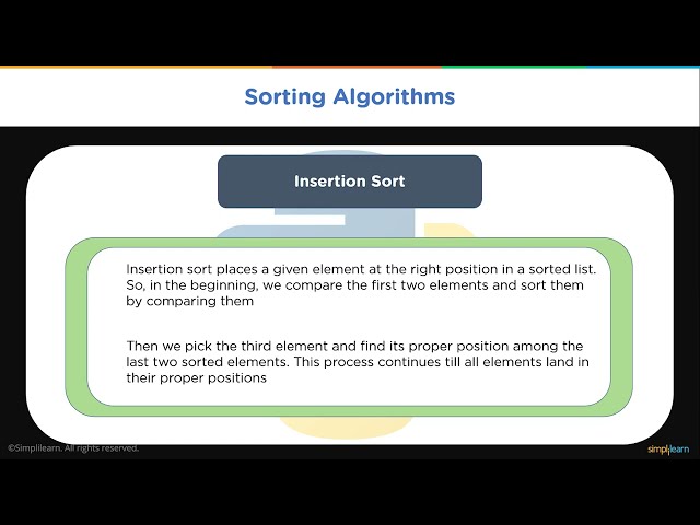 فیلم آموزشی: مرتب سازی در پایتون توضیح داده شده | الگوریتم های مرتب سازی پایتون | آموزش پایتون برای مبتدیان |Simplilearn با زیرنویس فارسی