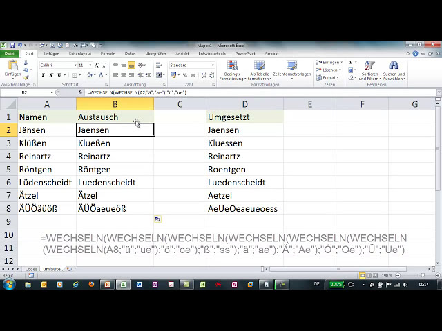 فیلم آموزشی: Excel - تابع WECHSELN zum Austausch von Textteilen