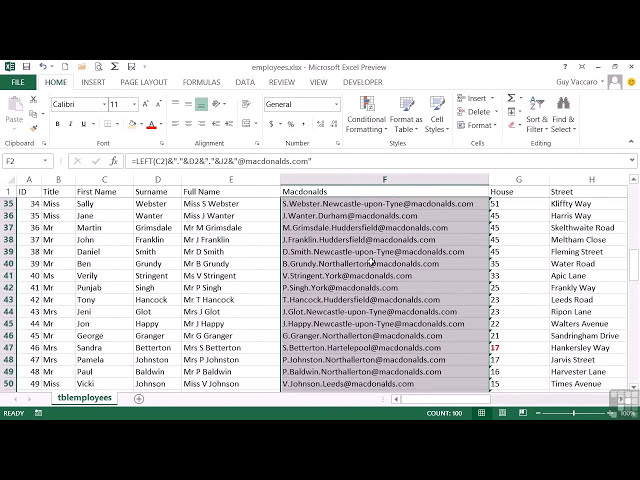 فیلم آموزشی: آموزش پیشرفته Microsoft Excel 2013 | CNCATENATE: ساختن رشته ها از سلول های متعدد با زیرنویس فارسی
