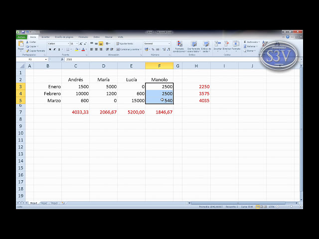 فیلم آموزشی: Excel 2010 - Promedios Calcular با زیرنویس فارسی