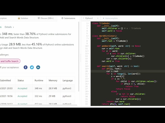 فیلم آموزشی: طراحی ساختار داده کلمات اضافه و جستجو - Leetcode 211 - Python با زیرنویس فارسی