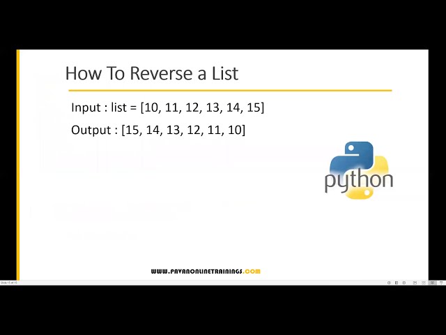 فیلم آموزشی: برنامه 13 Python متداول: نحوه معکوس کردن یک لیست با زیرنویس فارسی