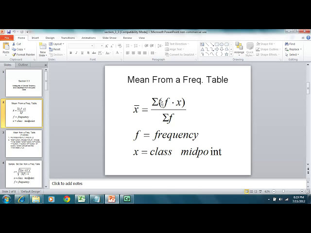 فیلم آموزشی: Statistics - Excel 2010 - Mean of a Frequency Distribution با زیرنویس فارسی