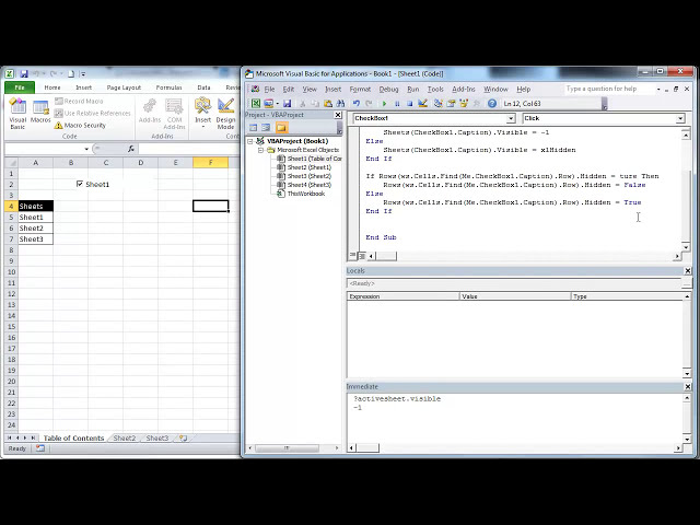 فیلم آموزشی: Excel VBA با استفاده از یک چک باکس برای مخفی کردن یک برگه و تعدادی ردیف با زیرنویس فارسی