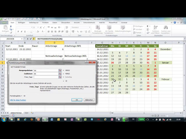 فیلم آموزشی: Excel - NETTOARBEITSTAGE و NETTOARBEITSTAGE.INTL - Arbeitstage berechnen