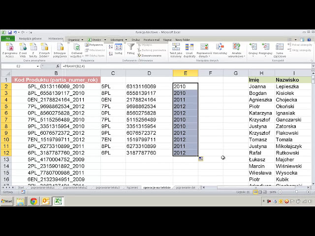 فیلم آموزشی: EXCEL - Funkcja FRAGMENT.TEKSTU با زیرنویس فارسی