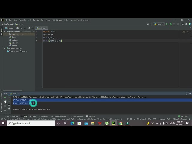 فیلم آموزشی: نحوه استفاده از Pi در پایتون | نحوه استفاده از مقدار Pi در Pycharm با زیرنویس فارسی