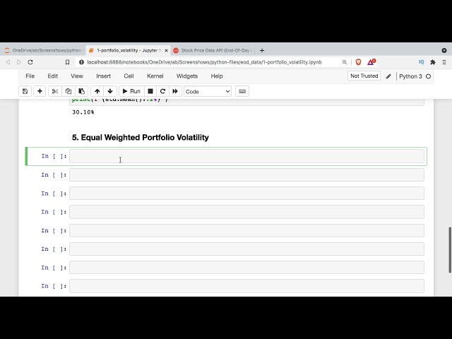 فیلم آموزشی: نحوه محاسبه نوسان پرتفوی سرمایه گذاری سهام با پایتون، NumPy و پانداها