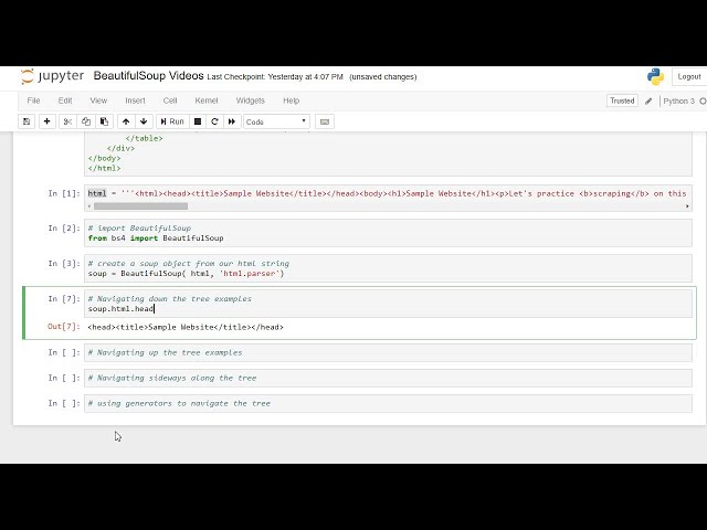 فیلم آموزشی: استفاده از BeautifulSoup و Python برای پیمایش درخت تجزیه HTML با زیرنویس فارسی