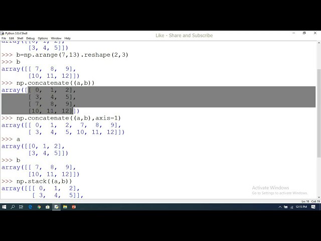 فیلم آموزشی: پیوستن به آرایه ها (CONCATENATE()،STACK()،VSTACK()،HSTACK()،DSTACK()) در NUMPY - برنامه نویسی پایتون