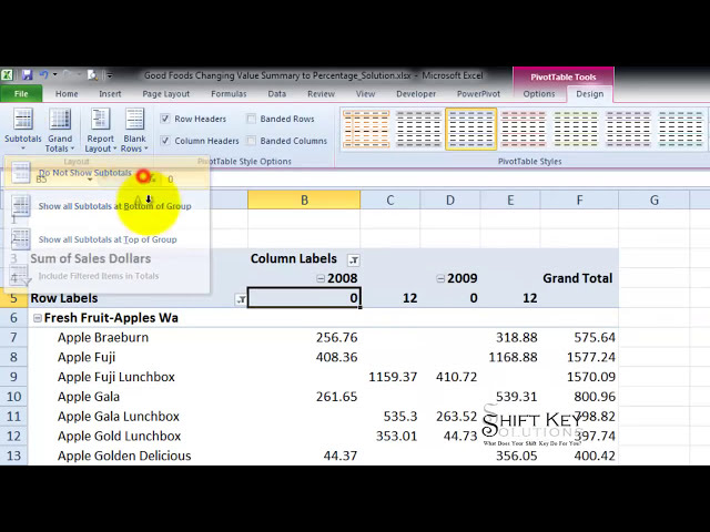 فیلم آموزشی: Excel 2010 Applying Subheadings to PivotTable Data Exercise 7 part 4 با زیرنویس فارسی