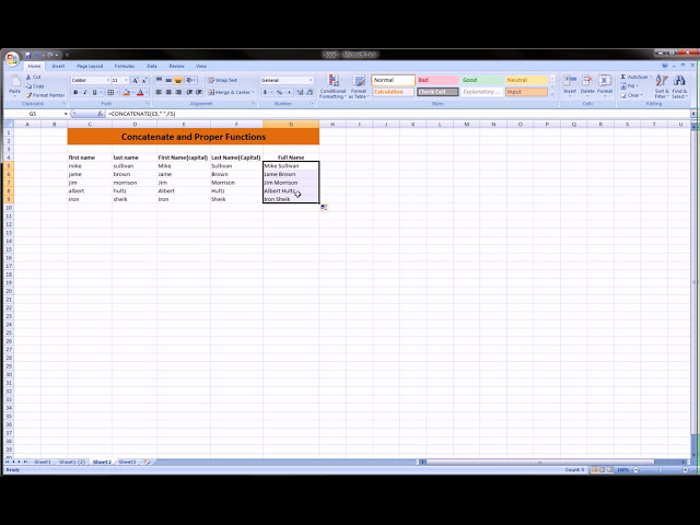 فیلم آموزشی: Excel - Concatenate & Proper (فرمول های متنی) با زیرنویس فارسی