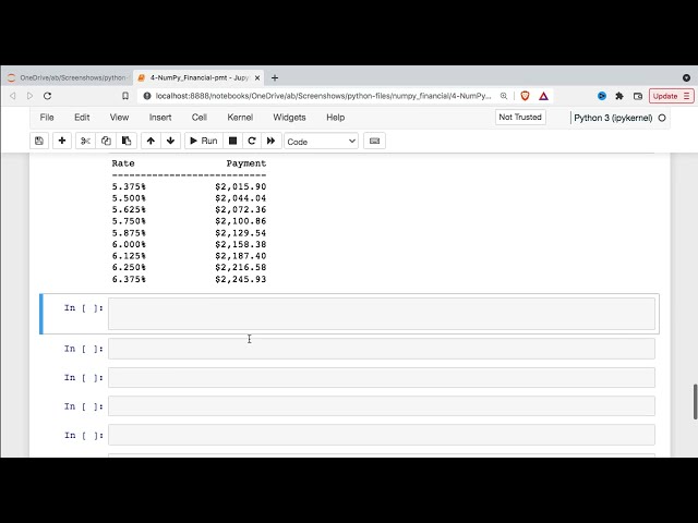 فیلم آموزشی: محاسبه و تجزیه و تحلیل پرداخت های وام با تابع Python NumPy Financial pmt با زیرنویس فارسی