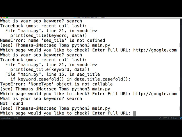 فیلم آموزشی: Python را با مثال بیاموزید: برنامه SEO در پایتون - قسمت 1