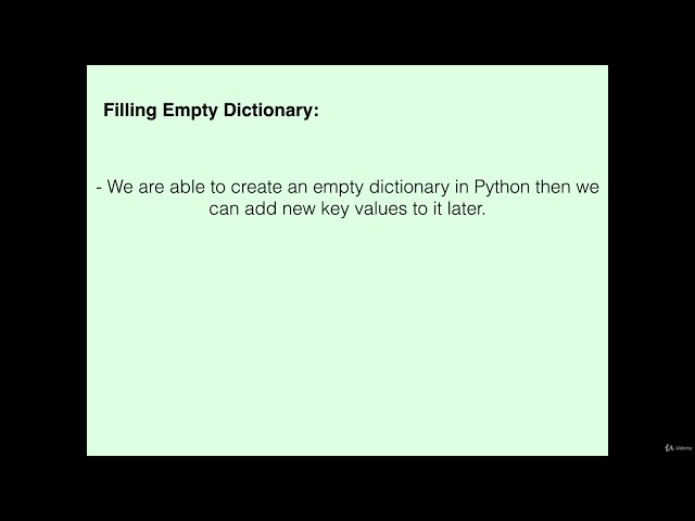 فیلم آموزشی: پر کردن دیکشنری خالی در برنامه نویسی پایتون
