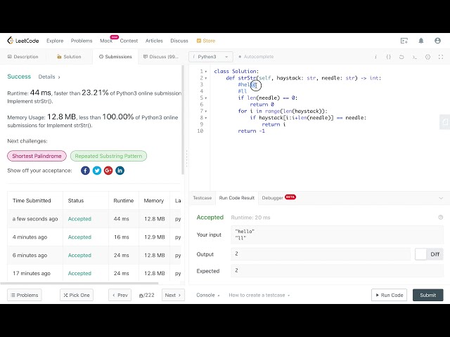 فیلم آموزشی: Leetcode 28. strStr() Python را پیاده سازی کنید با زیرنویس فارسی