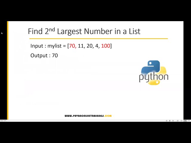 فیلم آموزشی: برنامه 19 Python متداول: دومین عدد بزرگ را در لیست پیدا کنید با زیرنویس فارسی