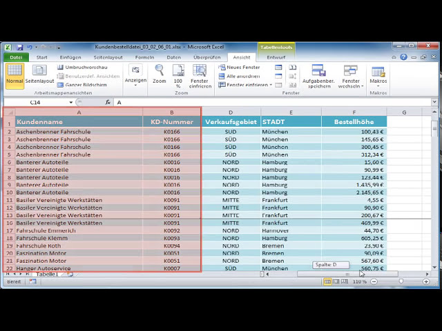 فیلم آموزشی: Excel: Zeile fixieren und Spalten einfrieren با زیرنویس فارسی