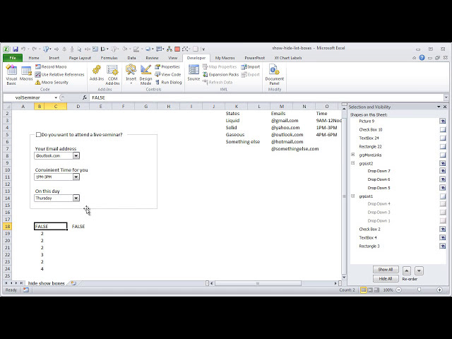 فیلم آموزشی: نمایش جعبه های لیست مخفی با استفاده از Excel VBA با زیرنویس فارسی