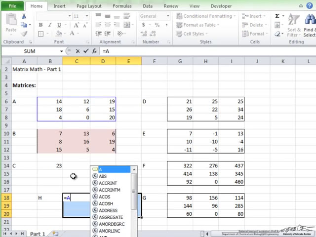 فیلم آموزشی: Matrix Math/Excel-1 با زیرنویس فارسی