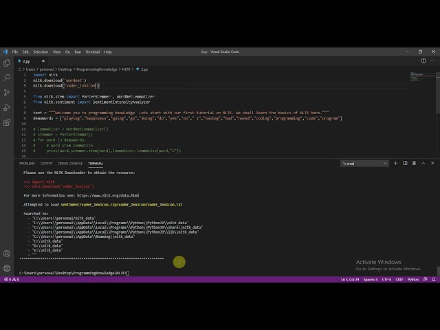 فیلم آموزشی: Python NLTK Tutorial 3 - تجزیه و تحلیل احساسات، Lemmatization و ریشه در NLTK با زیرنویس فارسی