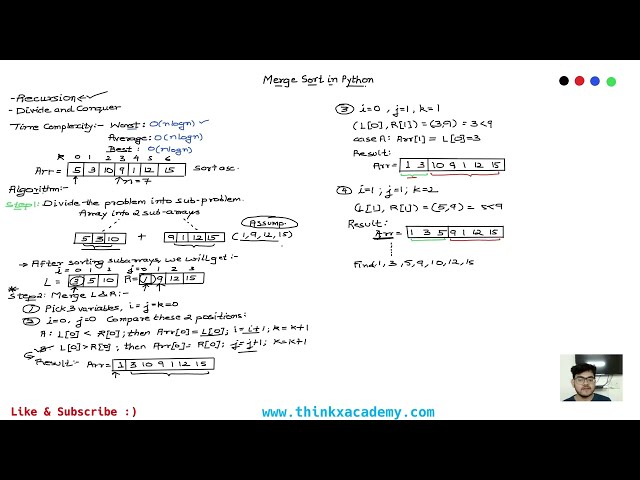 فیلم آموزشی: [1.6] الگوریتم مرتب سازی ادغام در پایتون