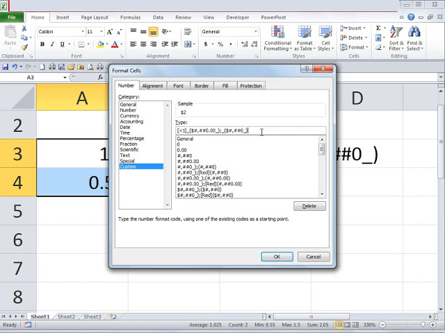 فیلم آموزشی: Excel 2010 - سفارشی کردن نمایش اعداد - نمایش امتیاز اعشاری فقط برای اعداد کمتر از یک با زیرنویس فارسی