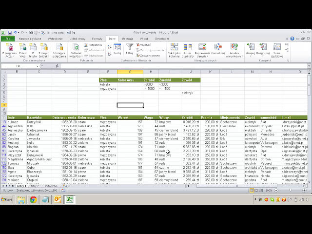 فیلم آموزشی: EXCEL - فیلتر zaawansowany