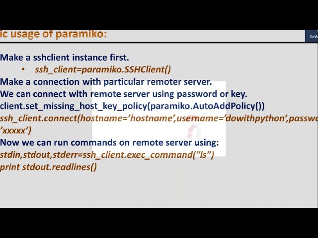 فیلم آموزشی: چگونه از ماژول paramiko برای اجرای دستورات روی سرور راه دور استفاده کنیم؟ با زیرنویس فارسی