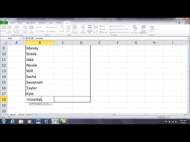 فیلم آموزشی: Excel: نحوه استفاده از تابع COUNTA برای شمارش موارد متنی در یک ردیف یا ستون. با زیرنویس فارسی