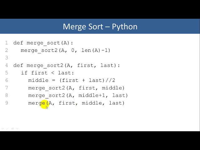 فیلم آموزشی: Python: الگوریتم MergeSort توضیح داده شده است با زیرنویس فارسی