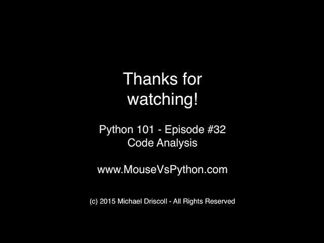فیلم آموزشی: Python 101: Episode #32 - Static Code Analysis با زیرنویس فارسی
