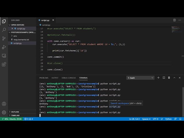 فیلم آموزشی: نحوه اتصال به پایگاه داده Postgres در پایتون با زیرنویس فارسی