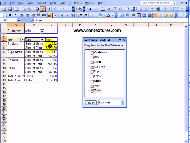 فیلم آموزشی: داده های جدول محوری را به صورت افقی در Excel 2003 مرتب کنید با زیرنویس فارسی