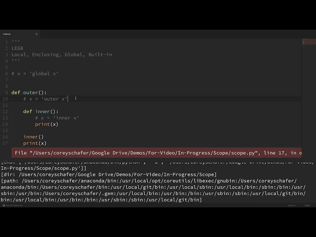 فیلم آموزشی: آموزش پایتون: دامنه متغیر - درک قانون LEGB و عبارات جهانی/غیر محلی