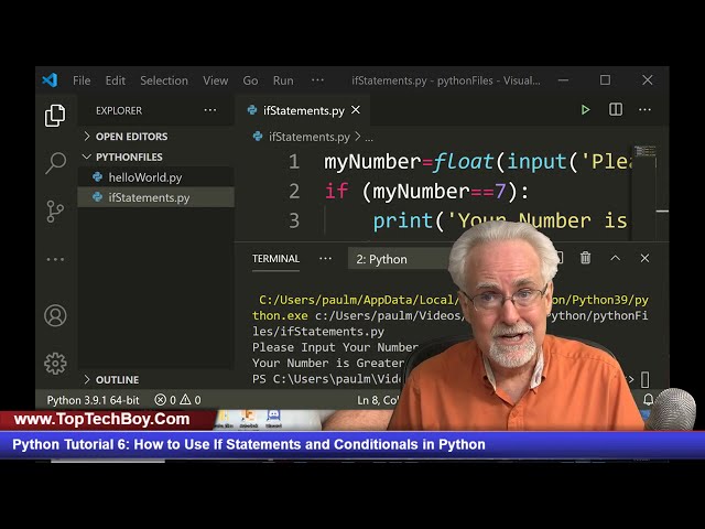 فیلم آموزشی: آموزش پایتون 6: نحوه استفاده از عبارات و شرط های If در پایتون با زیرنویس فارسی