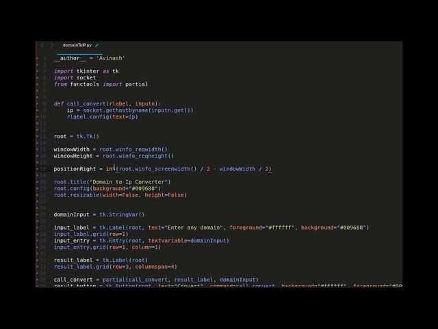 فیلم آموزشی: برنامه تبدیل دامنه به IP Python GUI TKInter || برنامه نویسی در پایتون با زیرنویس فارسی