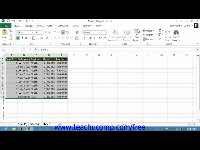 فیلم آموزشی: آموزش انتخاب کاربرگ های چندگانه Excel 2013 آموزش مایکروسافت درس 8.2 با زیرنویس فارسی