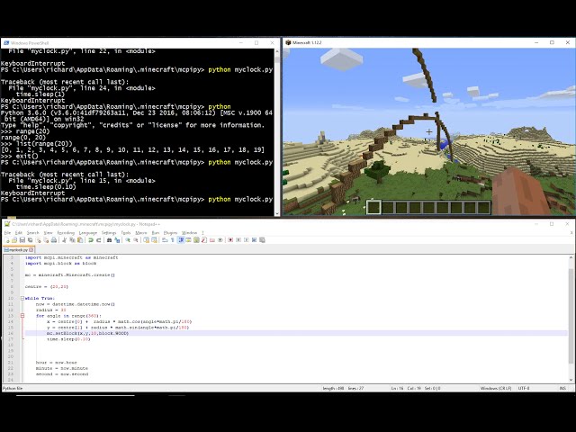 فیلم آموزشی: Minecraft Python Tutorial 6 - Clock با زیرنویس فارسی