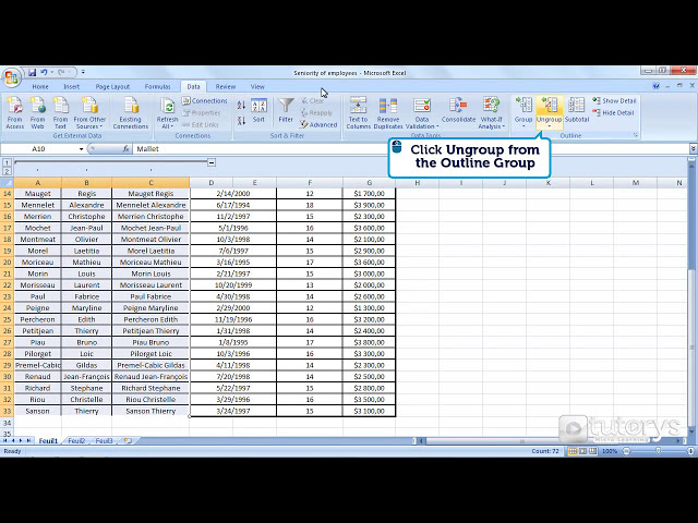 فیلم آموزشی: چگونه عناصر را با Excel 2007 گروه بندی و از حالت گروه بندی خارج کنیم؟