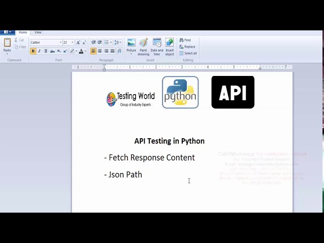 فیلم آموزشی: تست API با استفاده از Python - Write Test Case - Get Request- Fetch Json Path (شرح 4 دوره کامل)