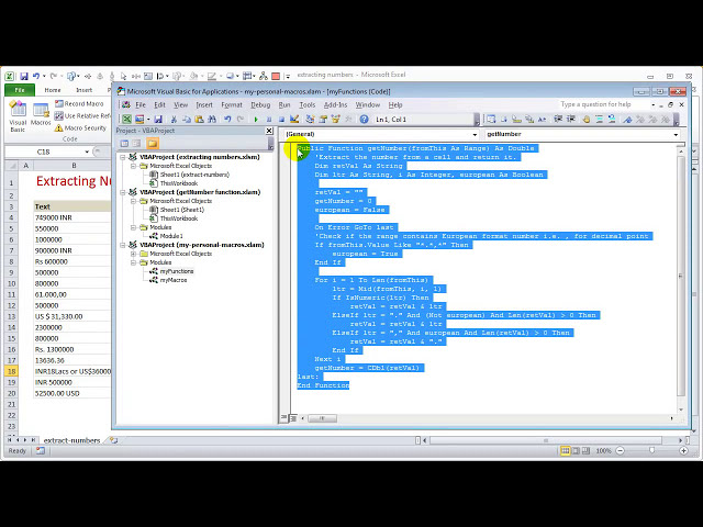 فیلم آموزشی: استخراج اعداد با استفاده از Excel VBA با زیرنویس فارسی